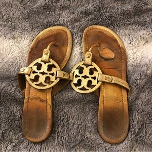 Tory Burch Gold Miller Sandals